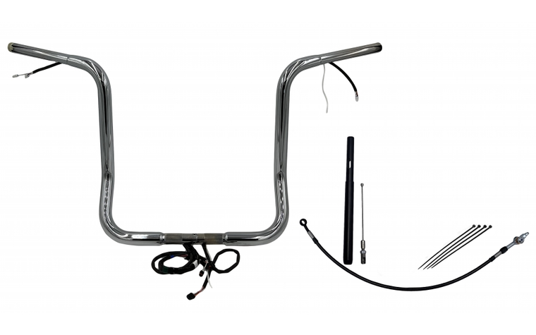 Fat Baggers 912516 EZ Install Wired Handlebars 1-1/4" Round Top 16" Chrome