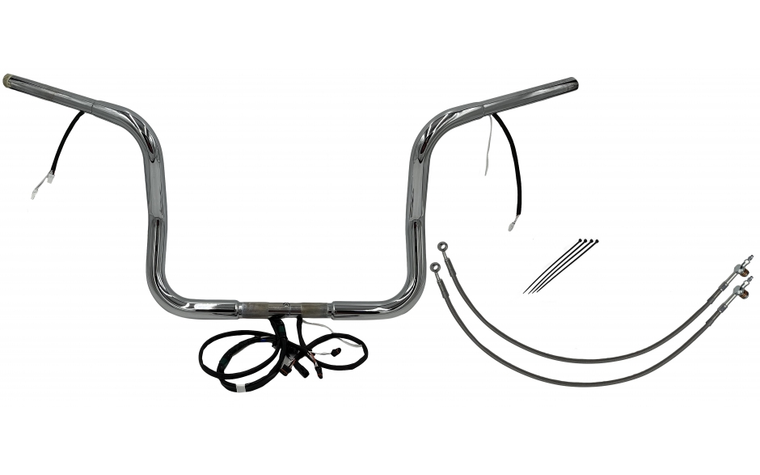 Fat Baggers 902512 EZ Install Wired Handlebars 1-1/4" Round Top 12" Chrome