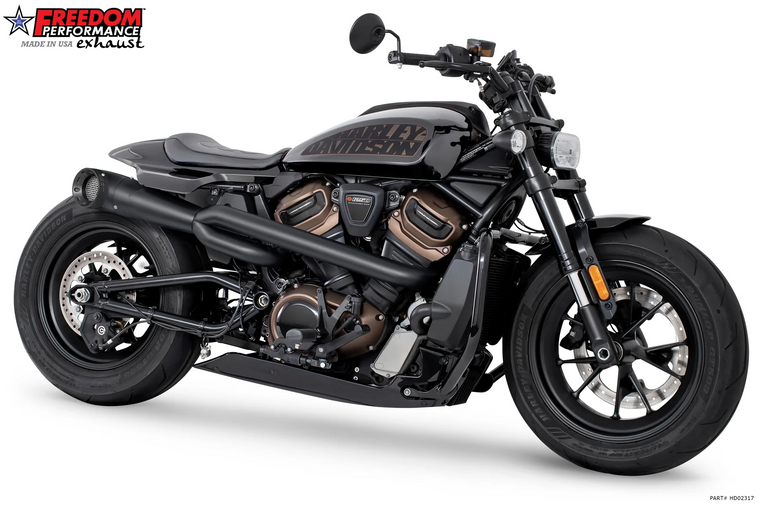 Freedom HD02317 2:1 Black Straight tip High Mount Turnout Full Exhaust Sportster S 21-25