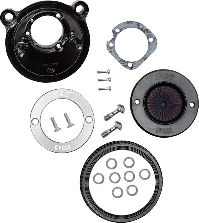 S&S 170-0724A Stinger Air Cleaner Kit In Black Finish With Aluminium Trim Ring For 2007-2022 HD Sportster Models S&S 170-0724A Stinger Air Cleaner Kit In Black Finish With Aluminium Trim Ring For 2007-2022 HD Sportster Models