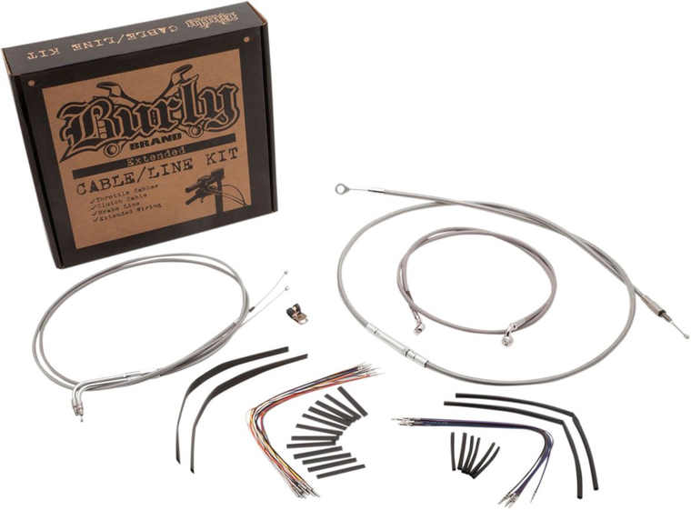 Burly B30-1050 Control Cable Kit Stainless 14" Bars