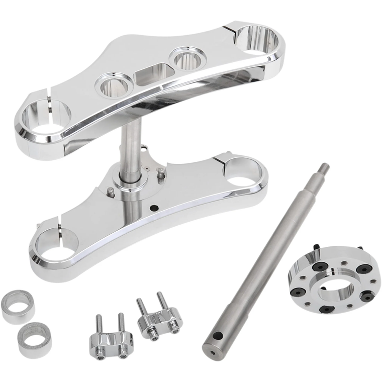 Accutronix TWD349-ESC 9 mm Wide Glide Triple Tree Conversion Kit Triple Tree - 49 mm - Chrome - 3° Rake Accutronix TWD349-ESC 9 mm Wide Glide Triple Tree Conversion Kit Triple Tree - 49 mm - Chrome - 3° Rake