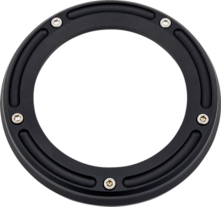 TRASK TM-0041MBK Matte Black w Clear Window Assault Derby Cover Harley M8 17-24 TRASK TM-0041MBK Matte Black w Clear Window Assault Derby Cover Harley M8 17-24