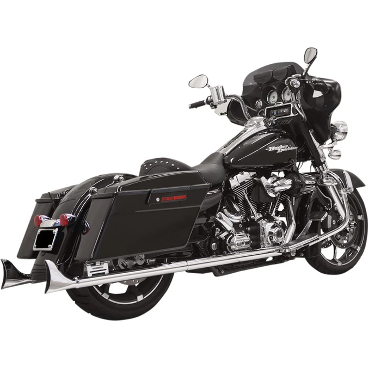 Bassani 1F27E33 Fishtail Slip-On Mufflers - Chrome - w/ Baffle - 33" - 95-'16 Touring