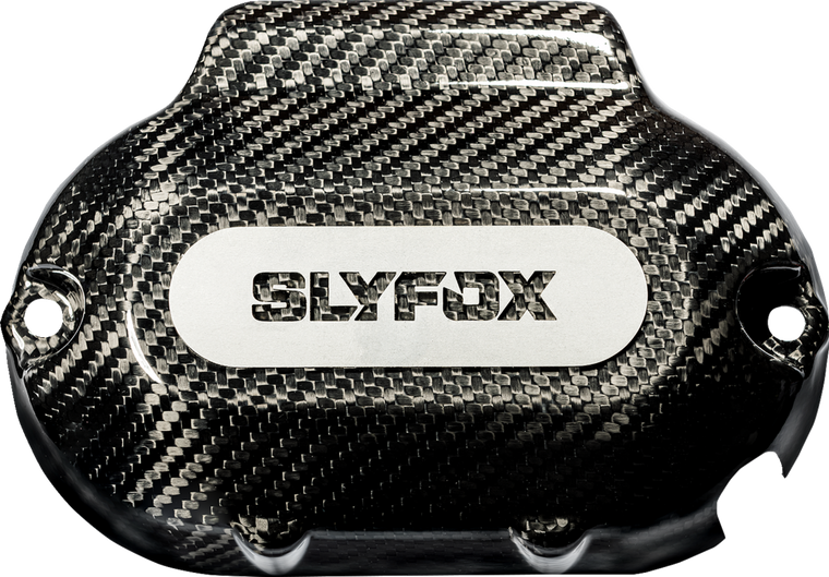 Slyfox 12059G Carbon Fiber CF Transmission Cover M8 FL Road & Street Glide 17-25 Slyfox 12059G Carbon Fiber CF Transmission Cover M8 FL Road & Street Glide 17-25