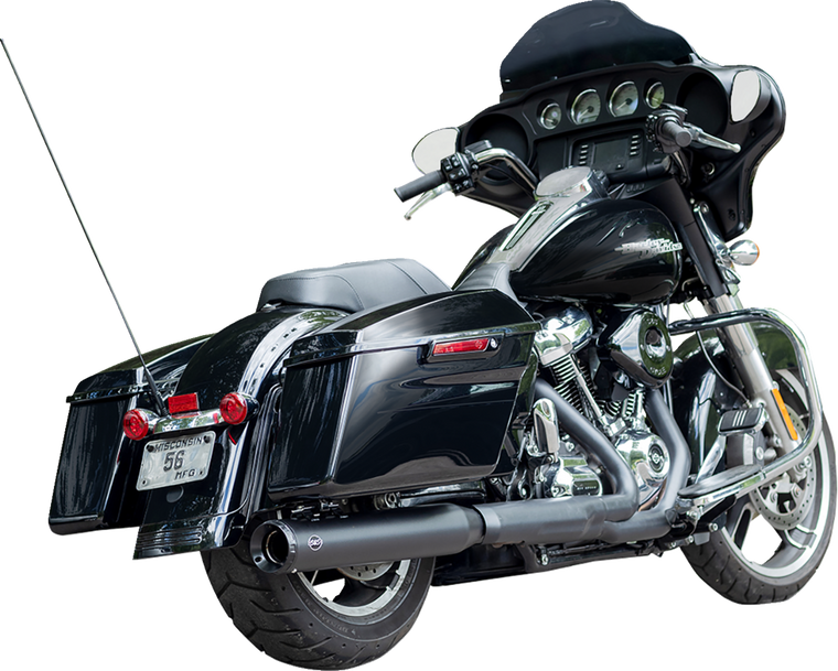 S&S 550-1139 Black 2:1 2into1 Swindler Exhaust 4" Muffler 17-25 FL Touring Glide S&S 550-1139 Black 2:1 2into1 Swindler Exhaust 4" Muffler 17-25 FL Touring Glide