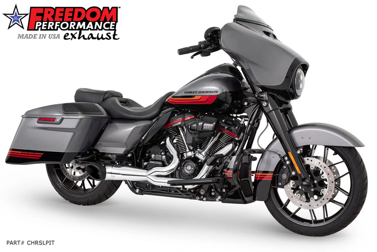 Freedom HD02060 Chrome 2:1 Turnout Sidedump Full Exhaust Harley Davidson M8 FL touring Road street Ultra Glides 17-25 Freedom HD02060 Chrome 2:1 Turnout Sidedump Full Exhaust Harley Davidson M8 FL touring Road street Ultra Glides 17-25