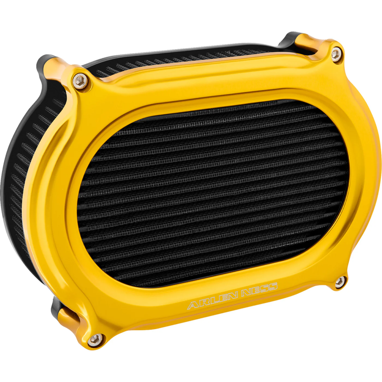 Arlen Ness 600-172 Stage 2 Oval Air Cleaner Kit gold Arlen Ness 600-172 Stage 2 Oval Air Cleaner Kit gold