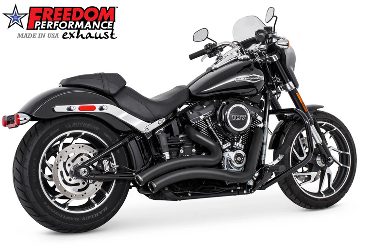 Freedom HD01179 Black Sharp Curve Radius Exhaust M8 Softail 18-25 Freedom HD01179 Black Sharp Curve Radius Exhaust M8 Softail 18-25