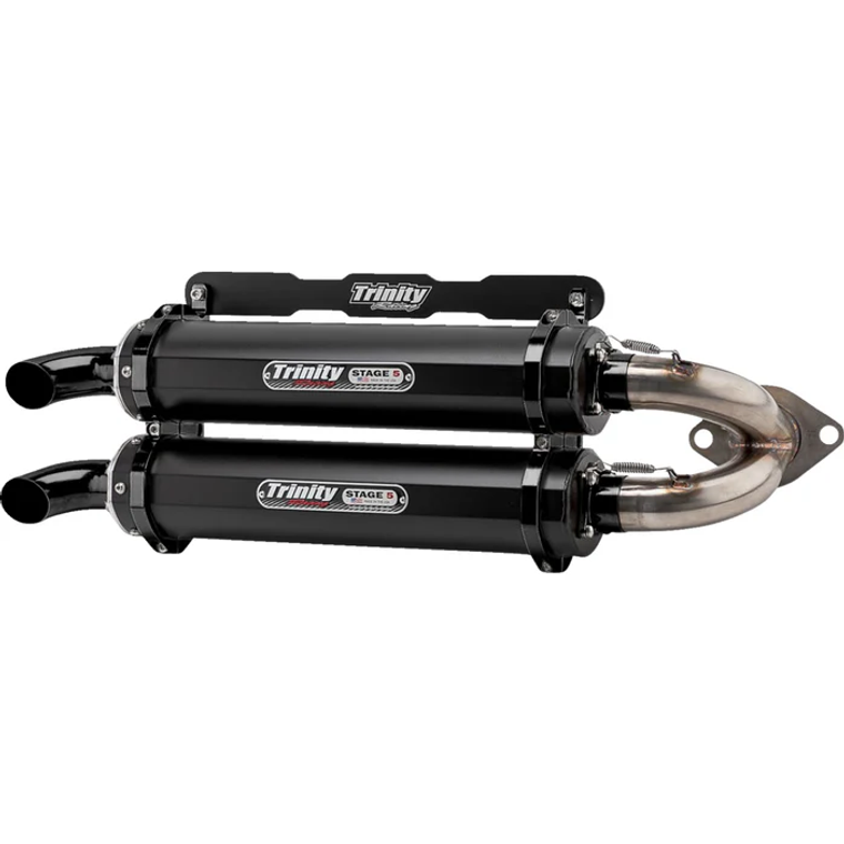 Trinity Racing TR-4165S-C2 Stage 5 Slip-On Dual Muffler cerakote black