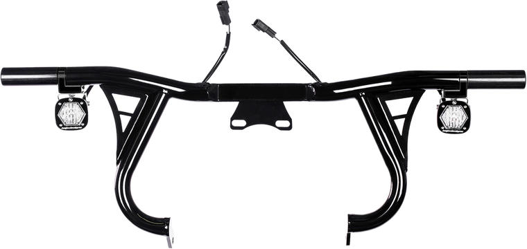 Santoro Gloss BLack Front Crash Bar w Lights 24-25 Harley FL Touring Road Street Glide SF80025 Santoro Gloss BLack Front Crash Bar w Lights 24-25 Harley FL Touring Road Street Glide SF80025