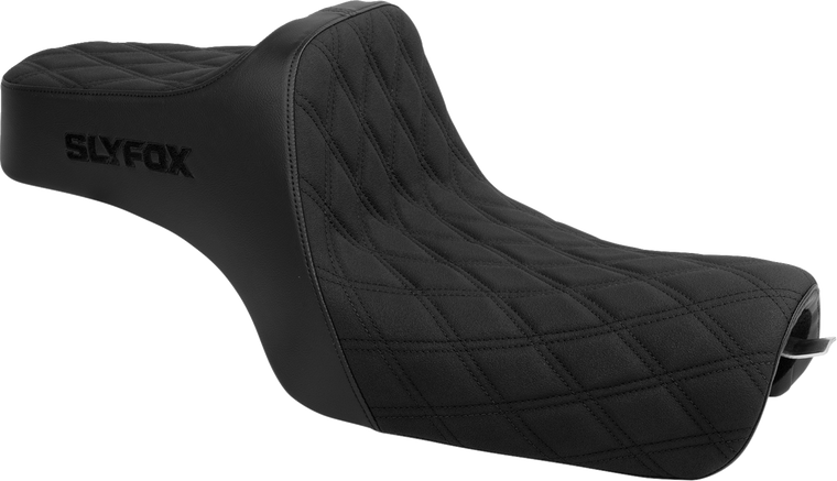 Slyfox 4709C-SlyFox High Noon Seat Black Double Diamond 04-22 XL Sportster Slyfox 4709C-SlyFox High Noon Seat Black Double Diamond 04-22 XL Sportster