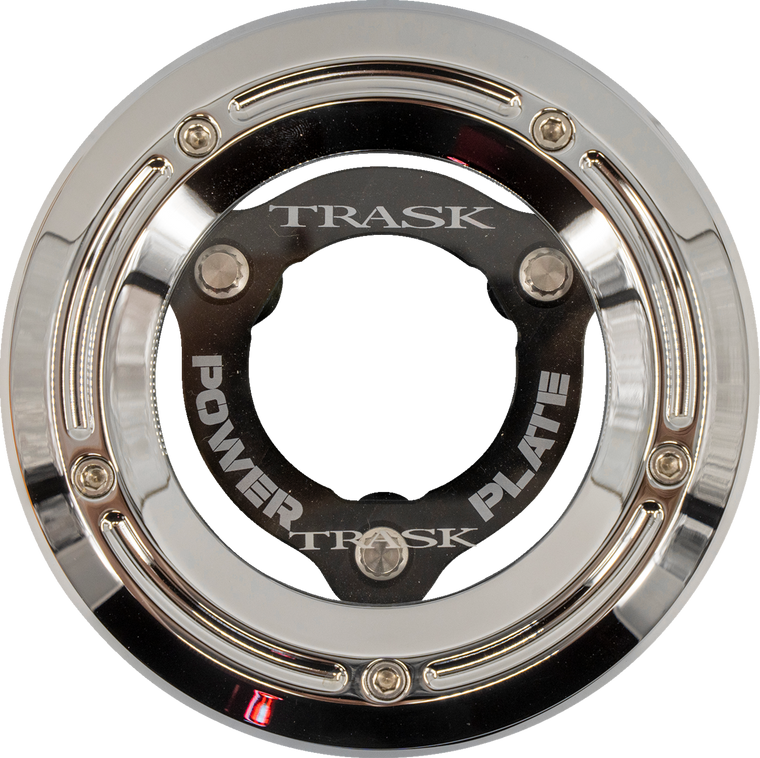 Trask Chrome Derby Cover black Clutch Power Plate 18-25 Softail TM-0052-CH-BK Trask Chrome Derby Cover black Clutch Power Plate 18-25 Softail TM-0052-CH-BK