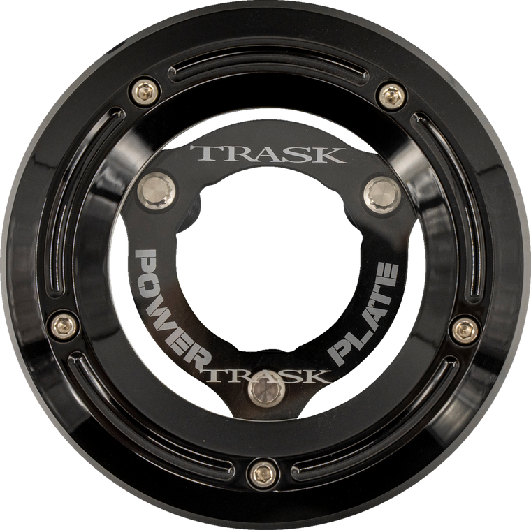 Trask Black Derby Cover Black Clutch Power Plate 17-25 FL Glide TM-0051-BK-bk Trask Black Derby Cover Black Clutch Power Plate 17-25 FL Glide TM-0051-BK-bk