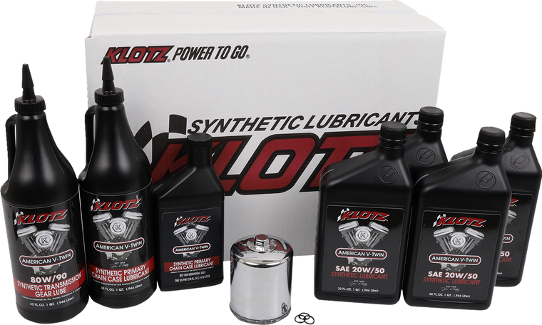 Klotz Synthetic Premium Oil Change Kit KH-100 99-25 Harley Klotz Synthetic Premium Oil Change Kit KH-100 99-25 Harley