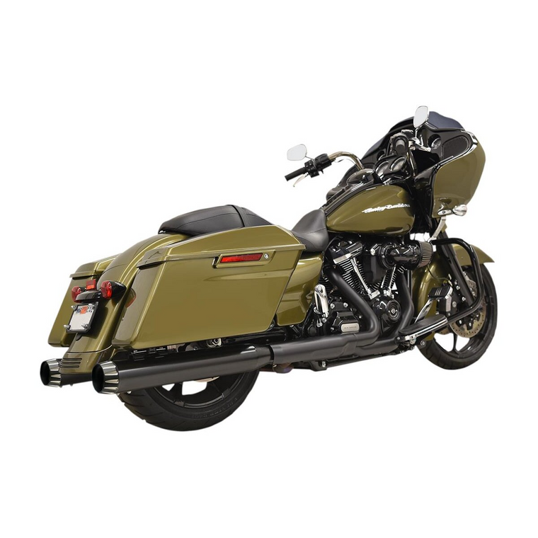 Bassani 1F72QNT5B QNT 4" 3 Step Black Sraight Slip-on Exhaust M8 Fl 17-25