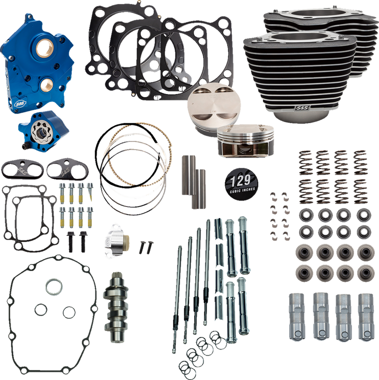 S&S 310-1223C 129" Wrinkle Black Power Pack 550 Cam Oil cooled M8 S&S 310-1223C 129" Wrinkle Black Power Pack 550 Cam Oil cooled M8