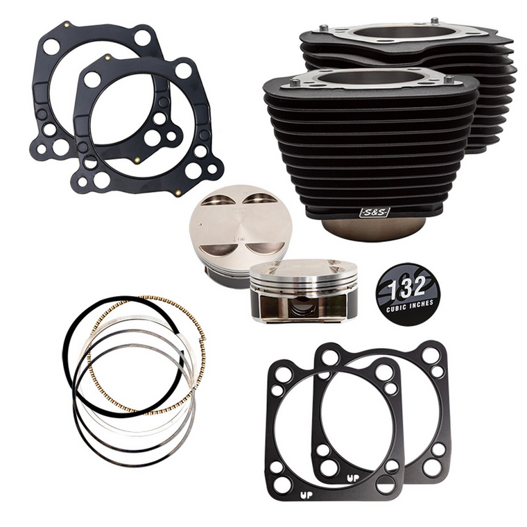 S&S 910-0846A 132" 4.32" Big Bore Cylinder Kit Wrinkle Black w Highlighted Fins Harley Davidson M8 17-23
Huge bore increase means huge power increase 
Works with stock crankcases (no machine work) 
Powder coat finish matches factory finish, 
MLS (multi-layered steel) head gaskets 
4.320" Bore 
Retains stock engine height 
Includes Cubic Inch Cam Cover Badge 
Made in USA S&S 910-0846A 132" 4.32" Big Bore Cylinder Kit Wrinkle Black w Highlighted Fins Harley Davidson M8 17-23
Huge bore increase means huge power increase 
Works with stock crankcases (no machine work) 
Powder coat finish matches factory finish, 
MLS (multi-layered steel) head gaskets 
4.320" Bore 
Retains stock engine height 
Includes Cubic Inch Cam Cover Badge 
Made in USA