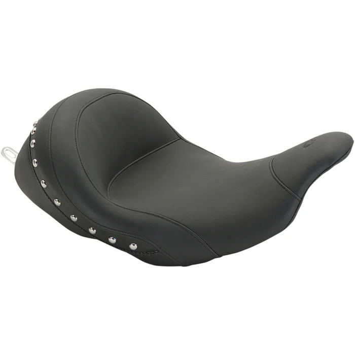 Mustang 76079 Lowdown Solo Seat  without Backrest Lowdown Seat with Driver Backrest Chrome Studded