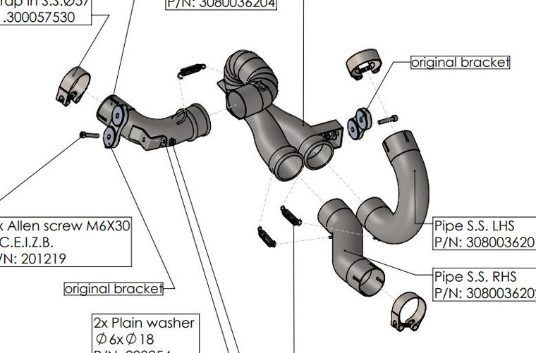 Leovince 80036 Stainless Cat Eliminator Link Pipe MULTISTRADA 1100 V4 RALLY 21-24