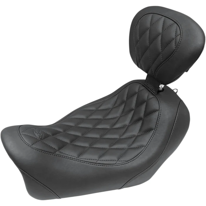 Mustang 79799 Wide Tripper Solo Seat with Backrest Diamond Black