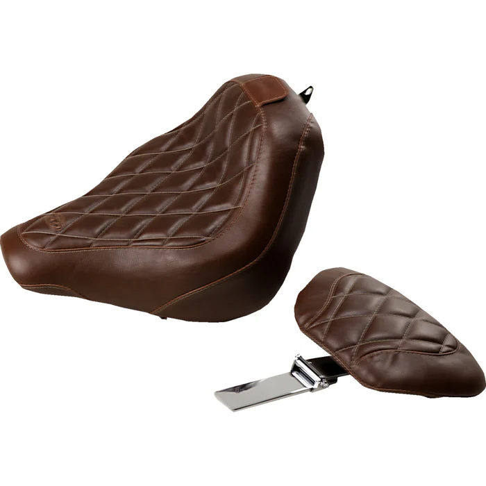 Mustang 83031 Wide Tripper Solo Seat with Backrest Diamond Brown