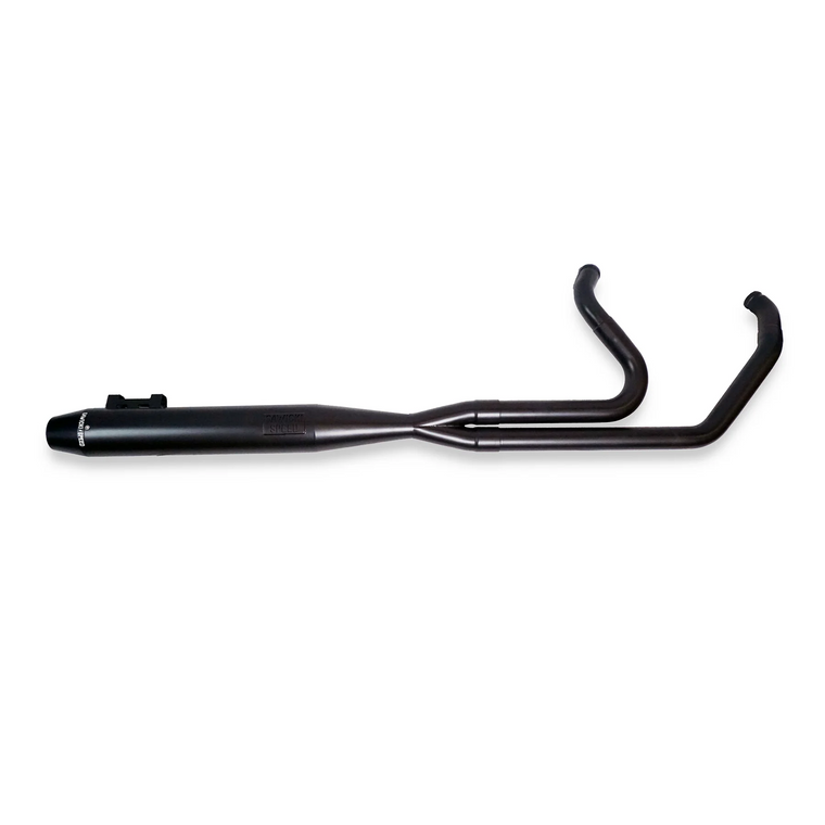 Sawicki 930-02040 2:1 2 into 1 Intimidator Full Length Black Stainless full exhaust system w black Billet end cap m8 bagger Road Street Ultra Glide fl 17-26 CV0 Touring