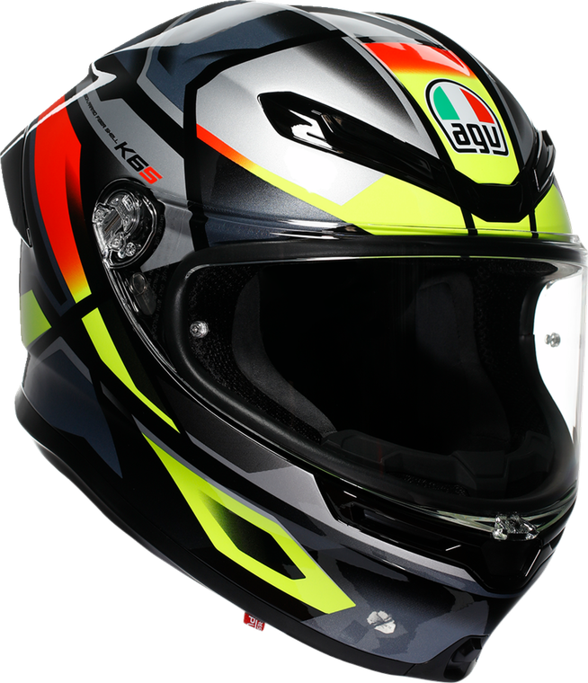 AGV 2118395002-026-L K6 S Erazer Helmet - Erazer Black/Red/Yellow Fluo Large