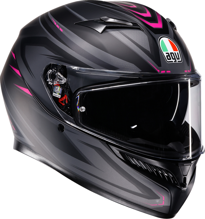 AGV 2118381004-025-L K3 Syth Helmet - Syth Matte Black/Pink Large