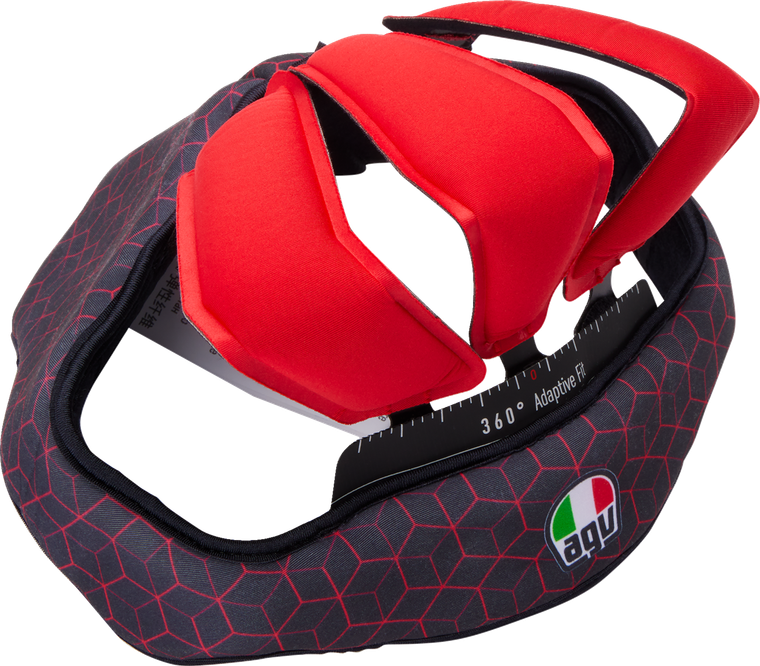 AGV 20185000556062X Pista GP RR Helmet Liner - Black/Red 2XL