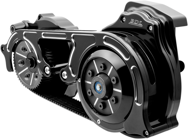 BELT DRIVES LTD. EV2PH-B17-B 2" Open Belt Drive Kit with 2-Piece Motor Plate - 2" Black '17-'22 Touring