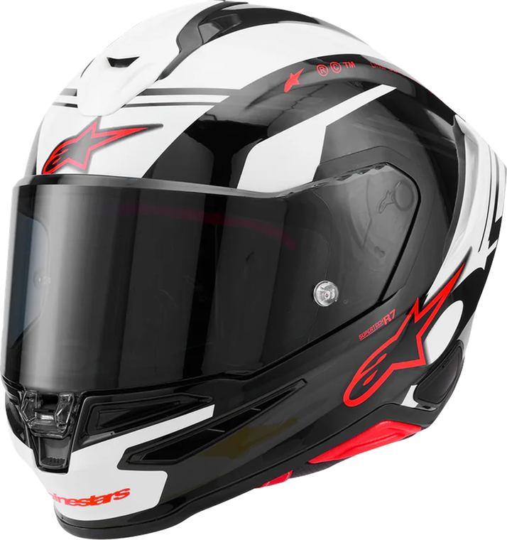ALPINESTARS 8203426-1353-L Supertech R7 A-Core Helmet - 22.06 A-Core Gloss Black/White/Red Large