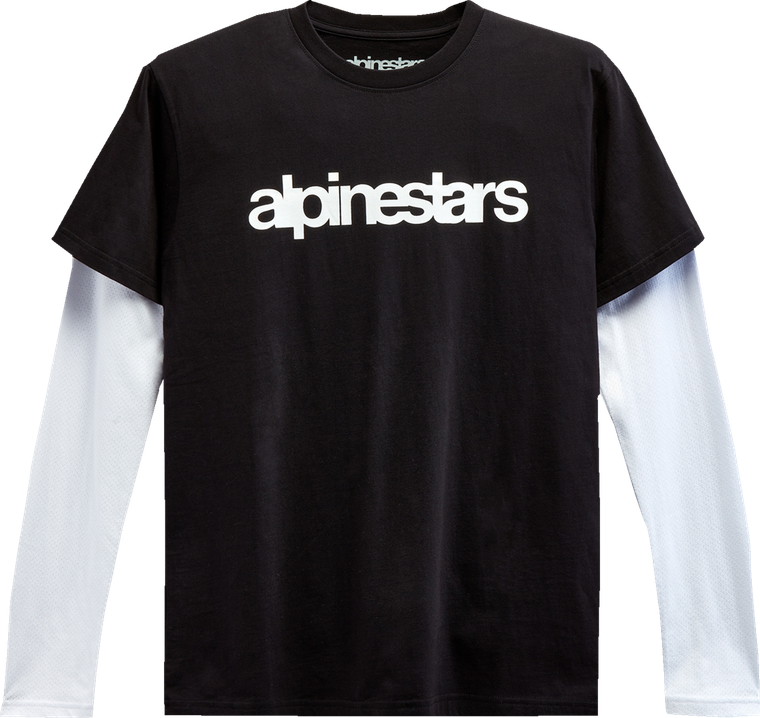 ALPINESTARS 1213713001020XL Stack Long-Sleeve Knit T-Shirt - Black/White XL