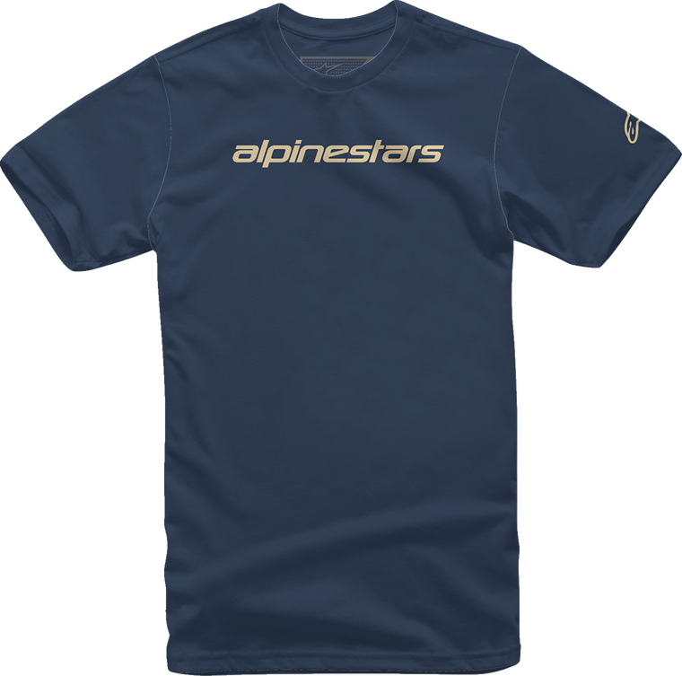 ALPINESTARS 12127202071282X Linear Wordmark T-Shirt - Navy/Stone 2XL