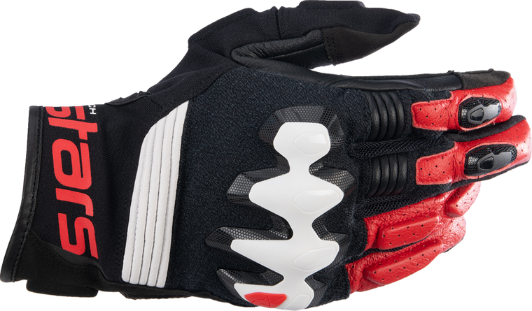 ALPINESTARS 3504822-1304-3X Halo Leather Gloves - Black/White/Bright Red 3XL