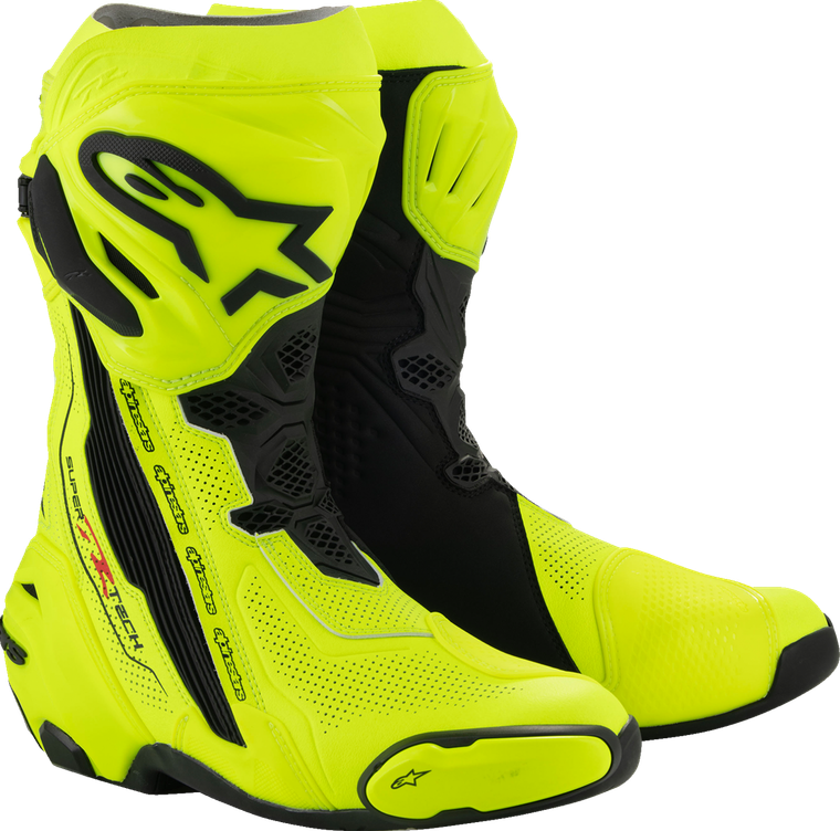 ALPINESTARS 2220121-551-40 Supertech R Vented Boots - Fluorescent Yellow/Black US 6.5 / EU 40