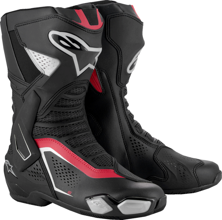 ALPINESTARS 2223225-199-41 SMX-6 V3 Vented Boots - Black/Silver/Red US 7.5/EU 41