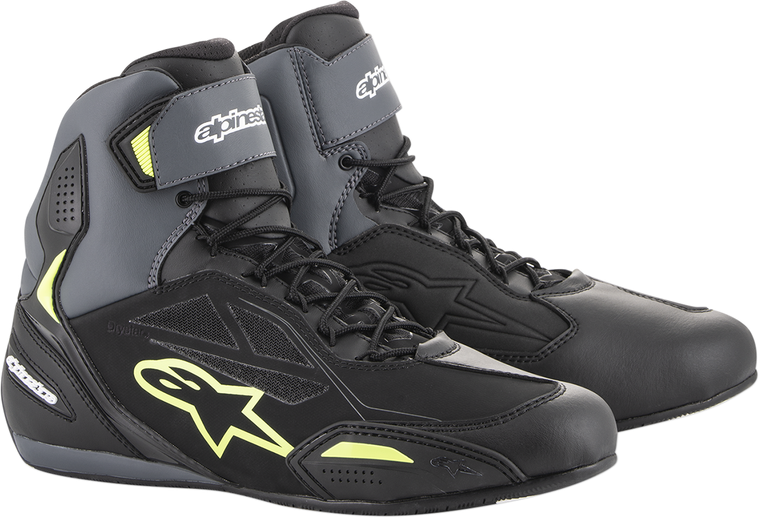 ALPINESTARS 2540719175-12.5 Faster-3 Drystar® Riding Shoes - Black/Gray/Yellow US 12.5