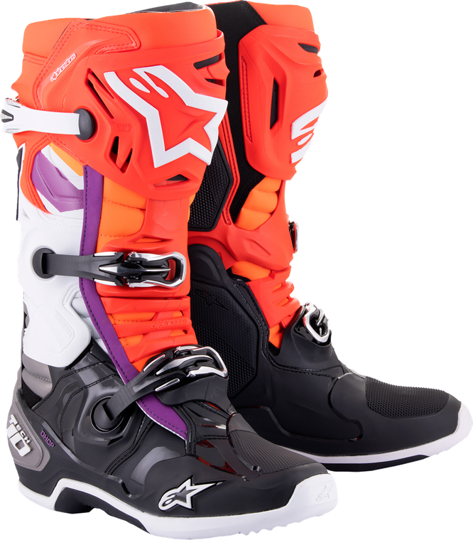 ALPINESTARS 2010020-1332-7 Tech 10 Boots - Black/Red/Orange/White US 7 / EU 40.5