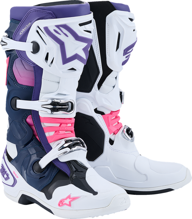 ALPINESTARS 2010020-2780-7 Tech 10 Boots - White/Violet/Navy/Pink Fluorescent US 7 / EU 40.5