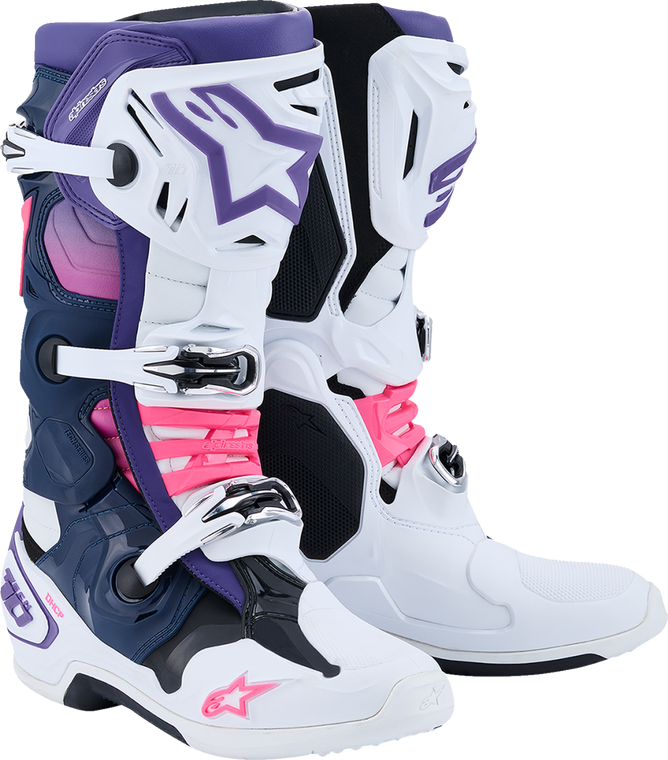ALPINESTARS 2010020-2780-12 Tech 10 Boots - White/Violet/Navy/Pink Fluorescent US 12 / EU 47