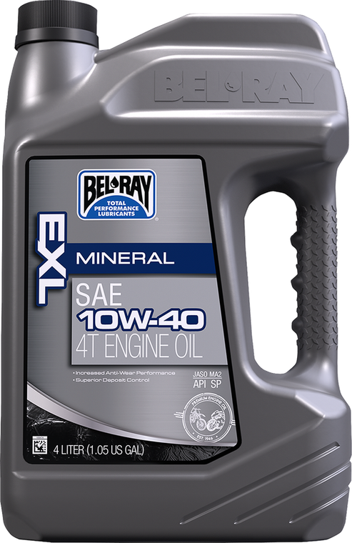 BEL-RAY 99090-B4LW EXL Mineral 4T Engine Oil - 10W-40 4L