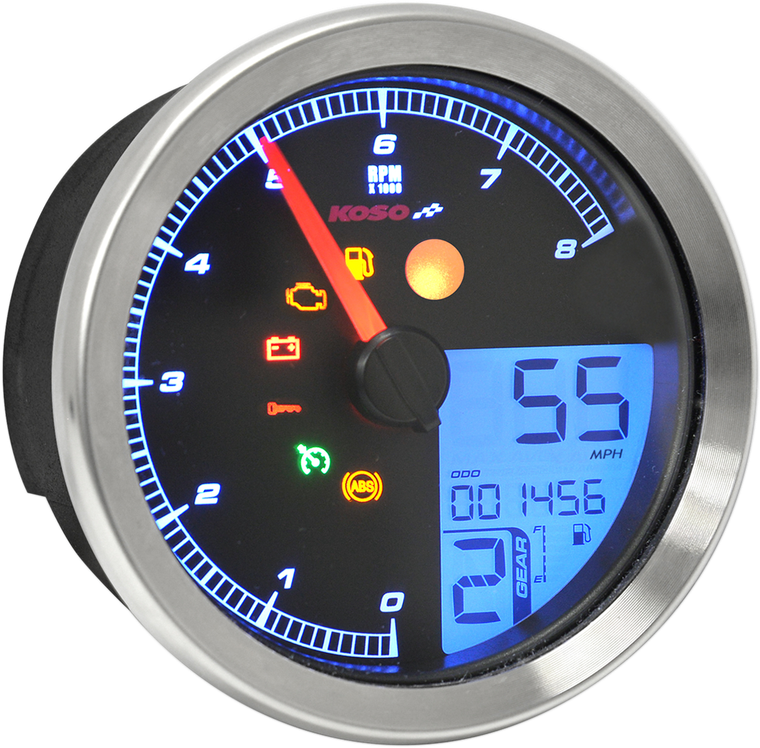 KOSO NORTH AMERICA BA051201 HD-04 Speedometer/Tachometer - HD-04 Chrome