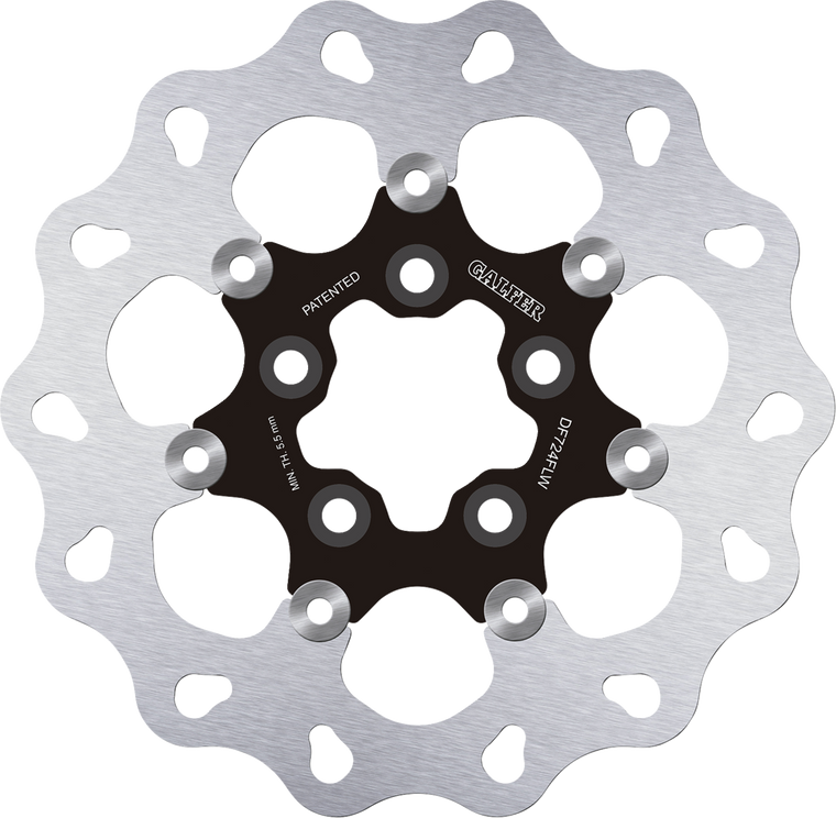 GALFER DF724FLW Brake Rotor - Rear - Black Carrier - Rear Black Carrier