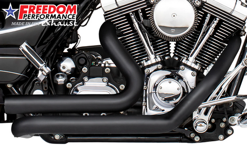 Freedom Hd00654 Black True Dual Tuck & Under Header M8 Touring Fl