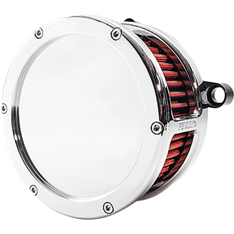 Feuling 5477 BA Air Cleaner Kit Chrome with Red Filter M8
