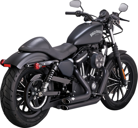 Xl1200 883 Vans&Hines short shot 消音バッフル VANCE & HINES 47329 Shortshots Staggered Exhaust System - Black |