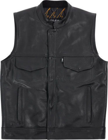 THRASHIN SUPPLY CO. TMJ-14-09 Mulholland Leather Riding Vest - Black