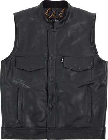 THRASHIN SUPPLY CO. TMJ-14-12 Mulholland Leather Riding Vest - Black