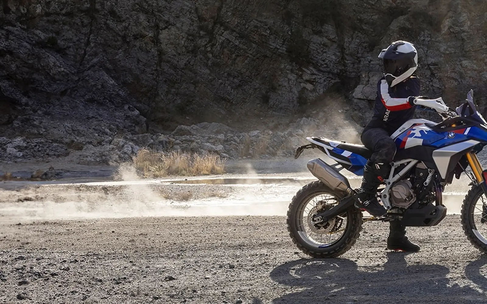 BMW F 450 GS adventure motorcycle being ridden off road